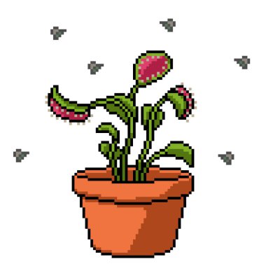 Etçil bitki otunun piksel sanatı