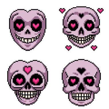 Aşık kafatası maskesinin piksel sanatı