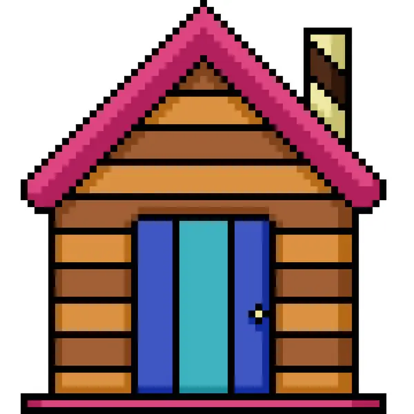 Pixel Arte Dulce Colorido Casa Aislado Fondo — Vector de stock