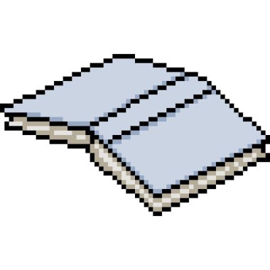 Kitabın piksel sanatı baş aşağı izole edilmiş arkaplan