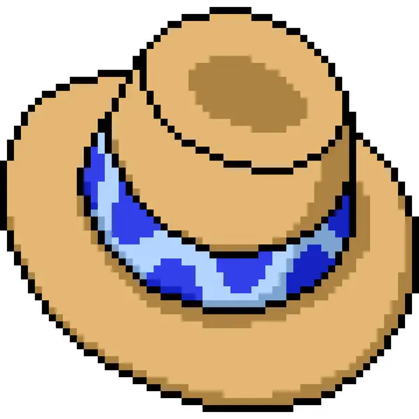 Pixel Arte Cowboy Cappello Moda Isolato Sfondo — Vettoriale Stock