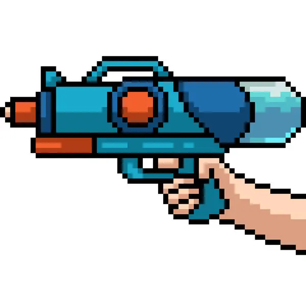 Pixel Art Water Gun Toy Isolated Background — Stock Vector