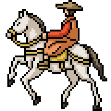 Piksel ata binme sanatı izole edilmiş arka plan