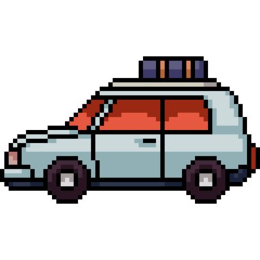 Küçük kamyonet pikniğinin piknik sanatı izole edilmiş arka plan