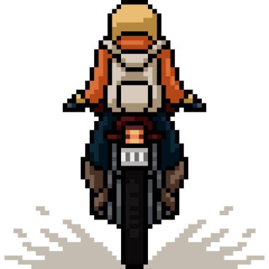 Motosiklet seyahat pikseli sırt çantası izole edilmiş arka plan