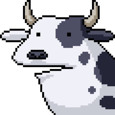 Aptal inek suratlı pikselin izole edilmiş arka planı