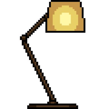 Klasik masa lambası piksel sanatı izole arkaplan