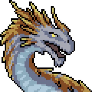 Fantezi ejderha canavarının piksel sanatı izole edilmiş arka plan