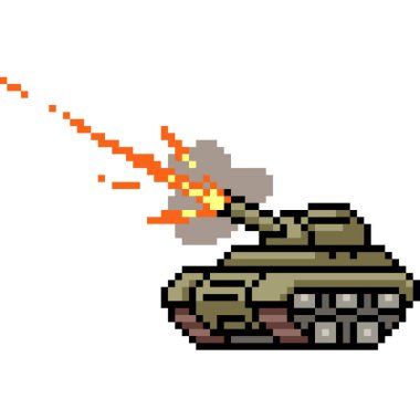 Piksel savaş tankı sanatı askeri geçmiş izole