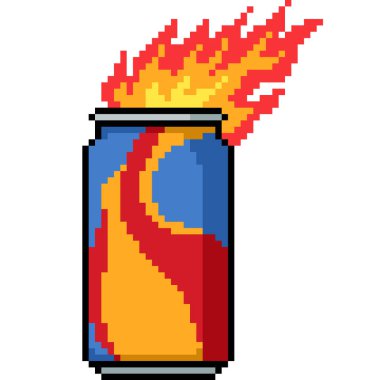 Sıcak içecek piksel sanatı arka planda izole edilebilir