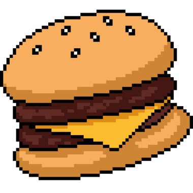 Etburger peynirinin piksel sanatı izole edilmiş arka plan