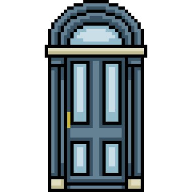 Normal ön kapının piksel sanatı izole arkaplan