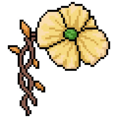 Yapay çiçek dekorasyonu piksel sanatı izole edilmiş arkaplan