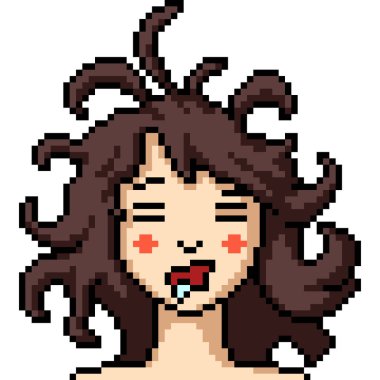 Uykulu kız yüz izole edilmiş arka plan pikseli