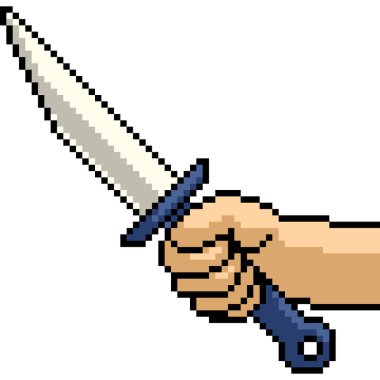 piksel el tutma sanatı hançer izole arkaplan