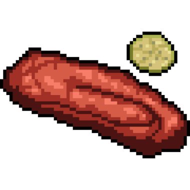 Biftek piksel sanatı izole edilmiş arka plan