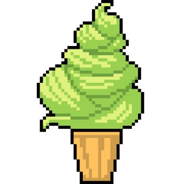 Büyük limonlu dondurma piksel sanatı izole edilmiş arka plan