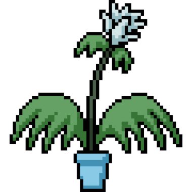 Fantezi kanat bitkisinin piksel sanatı izole arka plan