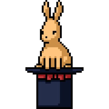 rbbit 'in piksel sanatı izole edilmiş arka planda oturur