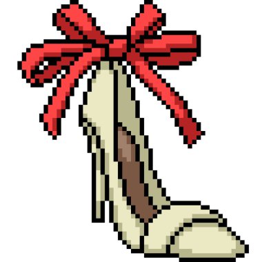 Piksel kadın ayakkabı sanatı hediye izole arka plan