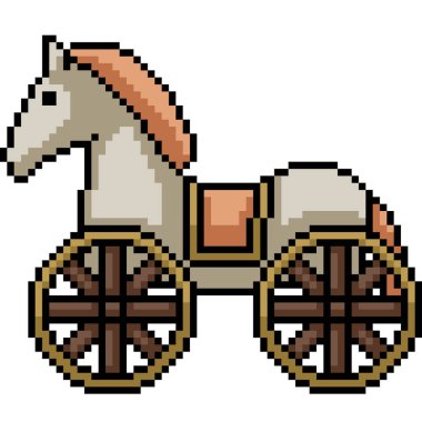 Housr araba oyuncağının piksel sanatı izole edilmiş arka plan