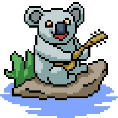 Piksel koala sanatı izole edilmiş arkaplanı soğutuyor