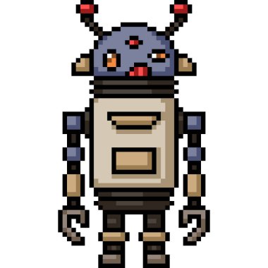 hurda demir robotun piksel sanatı izole arkaplan
