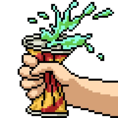 Sodanın piksel sanatı izole arkaplanı sıkıştırabilir