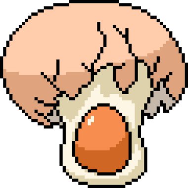 Yumurta kırma sanatının piksel sanatı izole edilmiş arka plan