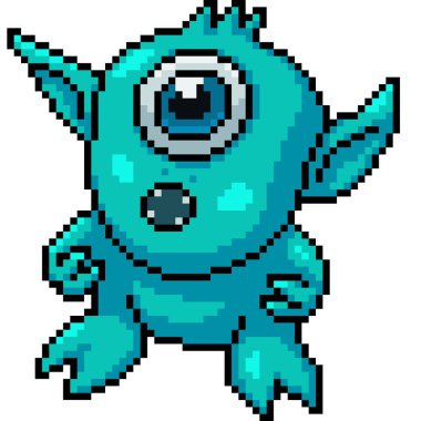 Yavru Kiklop Canavarı 'nın pikselleri izole edilmiş arka plan