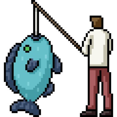 Balık avlama sanatı arka planda izole edilmiş.