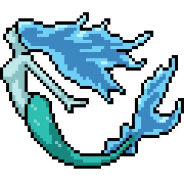 Deniz kızı fantezisinin piksel sanatı izole edilmiş arka plan