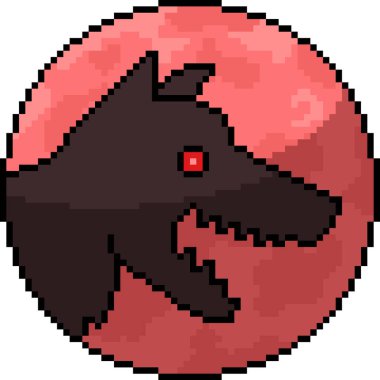 Aydaki piksel kurt sanatı izole edilmiş arka plan