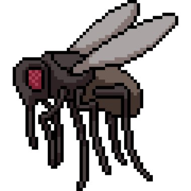 İğrenç küçük sineğin piksel sanatı izole edilmiş arka plan