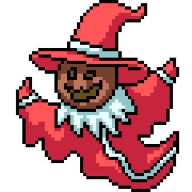 Cadılar Bayramı Cadılar Bayramı Noel Baba 'sının pikseli sanatı izole edilmiş arkaplan