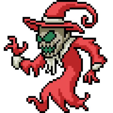 Kötü Noel Baba 'nın piksel sanatı izole edilmiş arka plan