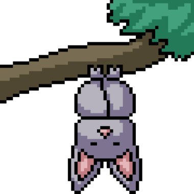 yarasa sallanmasının piksel sanatı izole edilmiş arkaplan