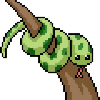 Yılan bobininin piksel sanatı izole edilmiş arkaplan