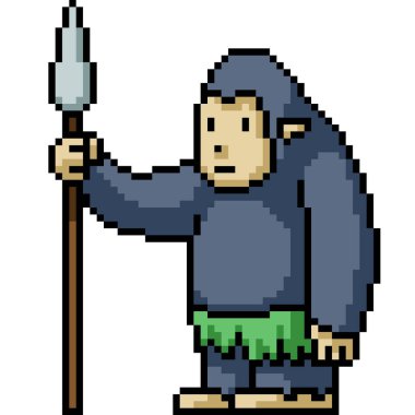 Primat taş çağı mızrak sanatı izole edilmiş arkaplan