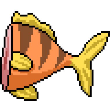 Balık yemenin piksel sanatı yarım yamalak arka plan