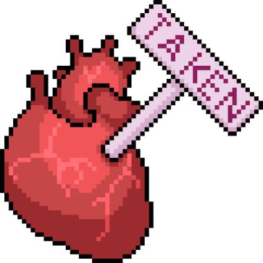 piksel kalp sanatı izole edilmiş bir arkaplan işareti aldı