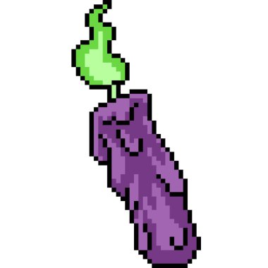 süslü mor mum piksel sanatı izole arkaplan