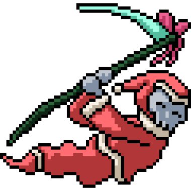 Azrail Noel Baba 'nın pikseli sanatı izole edilmiş arkaplan