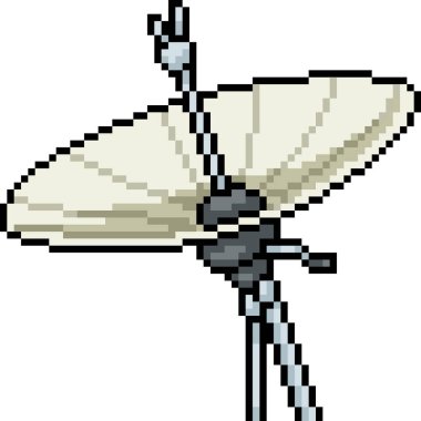 Uydu sinyal çanağının piksel sanatı izole arkaplan