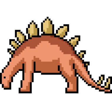 Stegosaurus 'un pikseli arka planda duruyor.