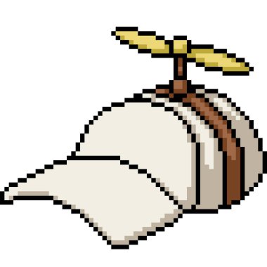 Pervane çocuk şapkasının piksel sanatı izole edilmiş arka plan