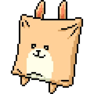 dikdörtgen tavşan yastığı piksel sanatı izole edilmiş arkaplan