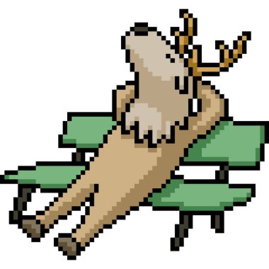 Geyik uykusu piksel sanatı soğuk soğuk izole arka plan