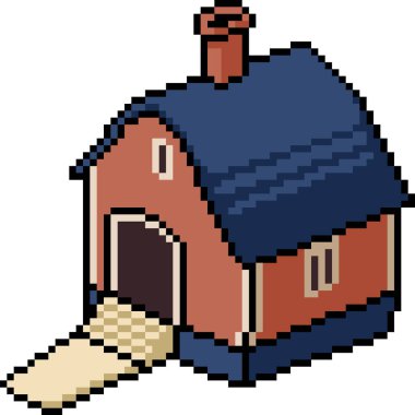 Çiftlik evinin pikselleri kırsal kesimlerde izole edilmiş.