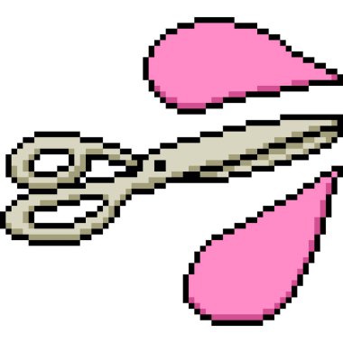 piksel kalp kesme sanatı izole arkaplanı ayırır